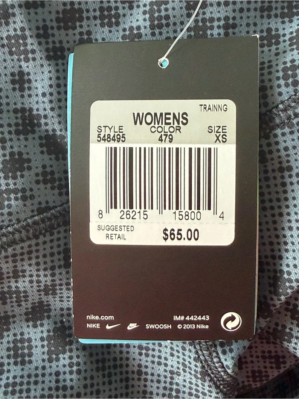 Nike Blue & Black Printed Athletic Capri Leggings